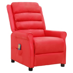 vidaXL, vidaXL Massagesessel Rot Kunstleder, 