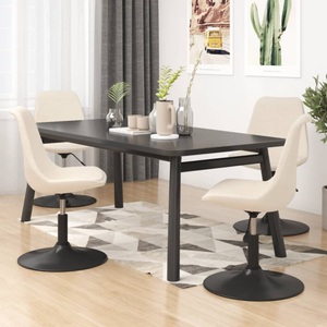 vidaXL, vidaXL Esszimmerstühle 4 Stk. Drehbar Creme Samt, vidaXL Esszimmerstühle 4 Stk. Drehbar Creme Samt