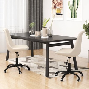 vidaXL, vidaXL Esszimmerstühle 2 Stk. Drehbar Creme Stoff, 