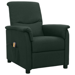 vidaXL, vidaXL Massagesessel Dunkelgrün Stoff, 