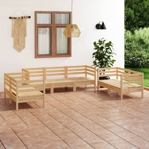 vidaXL, vidaXL 7-tlg. Garten-Lounge-Set Massivholz Kiefer, 