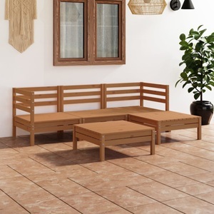 vidaXL, vidaXL 5-tlg. Garten-Lounge-Set Massivholz Kiefer Honigbraun