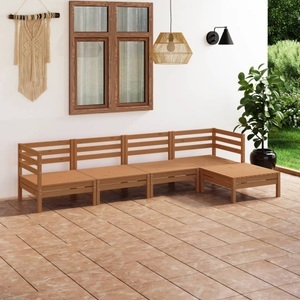 vidaXL, vidaXL 5-tlg. Garten-Lounge-Set Massivholz Kiefer Honigbraun