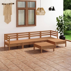 vidaXL, vidaXL 6-tlg. Garten-Lounge-Set Massivholz Kiefer Honigbraun, 