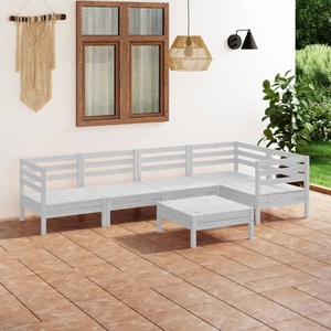 vidaXL, vidaXL 6-tlg. Garten-Lounge-Set Massivholz Kiefer Weiß, vidaXL 6-tlg. Garten-Lounge-Set Massivholz Kiefer Weiß
