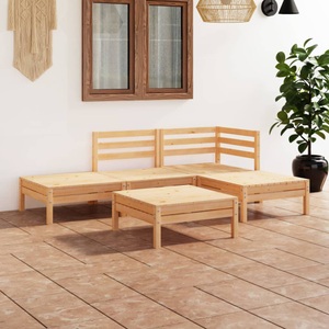 vidaXL, vidaXL 5-tlg. Garten-Lounge-Set Massivholz Kiefer, 