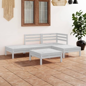 vidaXL, vidaXL 5-tlg. Garten-Lounge-Set Massivholz Kiefer Weiß