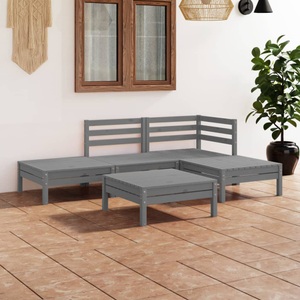 vidaXL, vidaXL 5-tlg. Garten-Lounge-Set Massivholz Kiefer Grau, vidaXL 5-tlg. Garten-Lounge-Set Massivholz Kiefer Grau