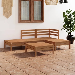vidaXL, vidaXL 5-tlg. Garten-Lounge-Set Massivholz Kiefer Honigbraun, 