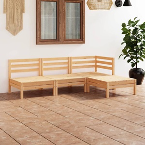 vidaXL, vidaXL 4-tlg. Garten-Lounge-Set Massivholz Kiefer