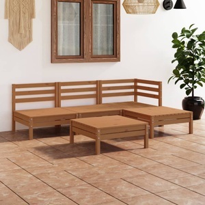 vidaXL, vidaXL 5-tlg. Garten-Lounge-Set Massivholz Kiefer Honigbraun