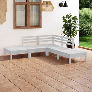 vidaXL, vidaXL 5-tlg. Garten-Lounge-Set Massivholz Kiefer Weiß