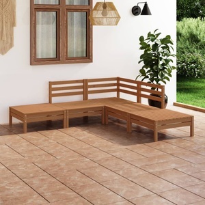 vidaXL, vidaXL 5-tlg. Garten-Lounge-Set Massivholz Kiefer Honigbraun