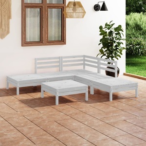vidaXL, vidaXL 6-tlg. Garten-Lounge-Set Massivholz Kiefer Weiß