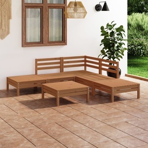 vidaXL, vidaXL 6-tlg. Garten-Lounge-Set Massivholz Kiefer Honigbraun