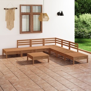 vidaXL, vidaXL 8-tlg. Garten-Lounge-Set Massivholz Kiefer Honigbraun