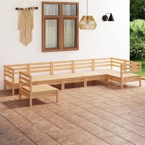 vidaXL, vidaXL 7-tlg. Garten-Lounge-Set Massivholz Kiefer, 