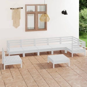 vidaXL, vidaXL 8-tlg. Garten-Lounge-Set Massivholz Kiefer Weiß