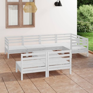 vidaXL, vidaXL 8-tlg. Garten-Lounge-Set Massivholz Kiefer Weiß