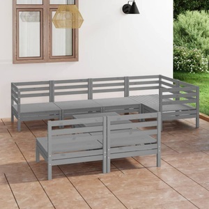 vidaXL, vidaXL 8-tlg. Garten-Lounge-Set Massivholz Kiefer Grau