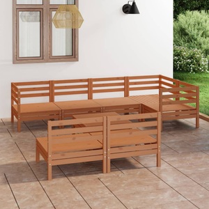 vidaXL, vidaXL 8-tlg. Garten-Lounge-Set Massivholz Kiefer Honigbraun