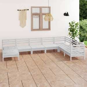 vidaXL, vidaXL 8-tlg. Garten-Lounge-Set Massivholz Kiefer Weiß