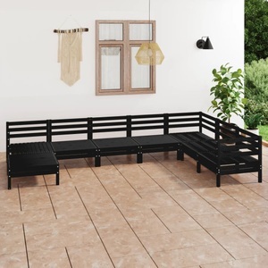 vidaXL, vidaXL 8-tlg. Garten-Lounge-Set Massivholz Kiefer Schwarz