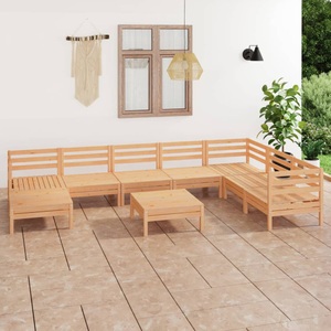 vidaXL, vidaXL 9-tlg. Garten-Lounge-Set Massivholz Kiefer, 
