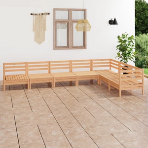 vidaXL, vidaXL 7-tlg. Garten-Lounge-Set Massivholz Kiefer, 