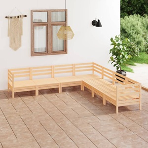 vidaXL, vidaXL 7-tlg. Garten-Lounge-Set Massivholz Kiefer, 
