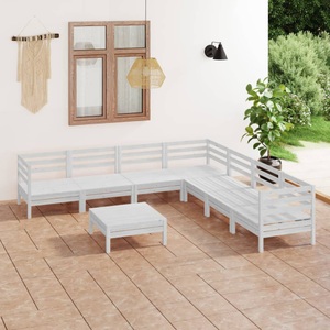 vidaXL, vidaXL 8-tlg. Garten-Lounge-Set Massivholz Kiefer Weiß