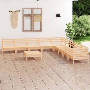 vidaXL, vidaXL 10-tlg. Garten-Lounge-Set Massivholz Kiefer, 