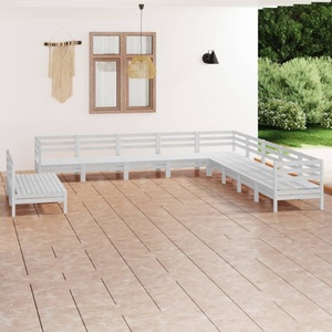 vidaXL, vidaXL 11-tlg. Garten-Lounge-Set Massivholz Kiefer Weiß, vidaXL 11-tlg. Garten-Lounge-Set Massivholz Kiefer Weiß