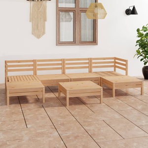 vidaXL, vidaXL 7-tlg. Garten-Lounge-Set Massivholz Kiefer, 