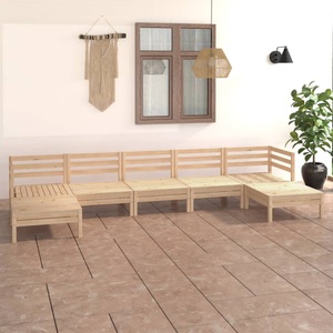 vidaXL, vidaXL 7-tlg. Garten-Lounge-Set Massivholz Kiefer, 