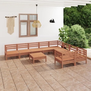 vidaXL, vidaXL 10-tlg. Garten-Lounge-Set Honigbraun Massivholz Kiefer