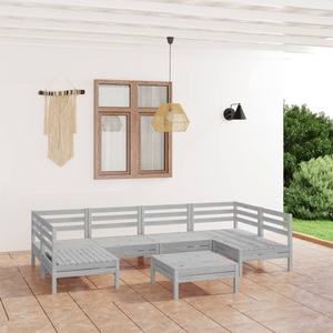 vidaXL, vidaXL 7-tlg. Garten-Lounge-Set Weiß Massivholz Kiefer