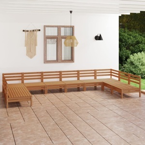 vidaXL, vidaXL 10-tlg. Garten-Lounge-Set Honigbraun Massivholz Kiefer