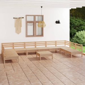 vidaXL, vidaXL 11-tlg. Garten-Lounge-Set Massivholz Kiefer, 