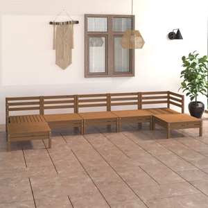 vidaXL, vidaXL 7-tlg. Garten-Lounge-Set Honigbraun Massivholz Kiefer, 