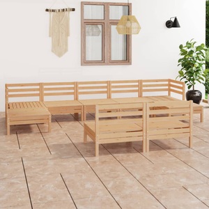 vidaXL, vidaXL 9-tlg. Garten-Lounge-Set Massivholz Kiefer, 