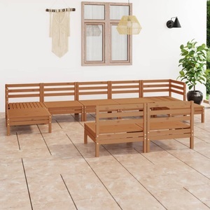 vidaXL, vidaXL 9-tlg. Garten-Lounge-Set Honigbraun Massivholz Kiefer