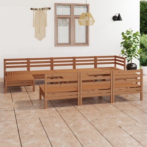 vidaXL, vidaXL 11-tlg. Garten-Lounge-Set Honigbraun Massivholz Kiefer, 