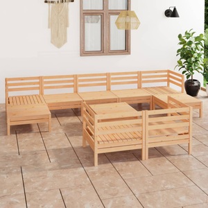 vidaXL, vidaXL 10-tlg. Garten-Lounge-Set Kiefer Massivholz, 