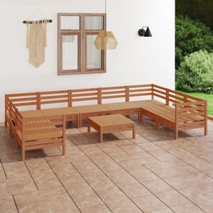 vidaXL, vidaXL 10-tlg. Garten-Lounge-Set Honigbraun Massivholz Kiefer, vidaXL 10-tlg. Garten-Lounge-Set Honigbraun Massivholz Kiefer