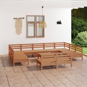 vidaXL, vidaXL 12-tlg. Garten-Lounge-Set Honigbraun Massivholz Kiefer