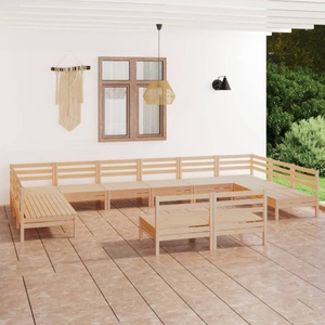 vidaXL, vidaXL 12-tlg. Garten-Lounge-Set Massivholz Kiefer, 
