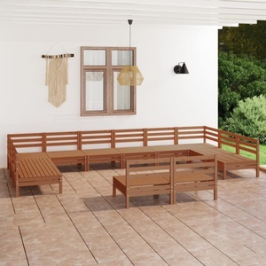 vidaXL, vidaXL 12-tlg. Garten-Lounge-Set Honigbraun Massivholz Kiefer