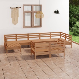 vidaXL, vidaXL 10-tlg. Garten-Lounge-Set Honigbraun Massivholz Kiefer, vidaXL 10-tlg. Garten-Lounge-Set Honigbraun Massivholz Kiefer
