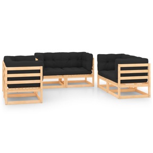 vidaXL, vidaXL 6-tlg. Garten-Lounge-Set mit Kissen Massivholz Kiefer